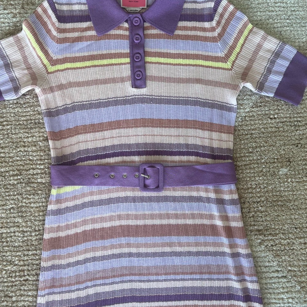 Kate Spade striped knit polo dress with belt- small - Picture 5 of 11